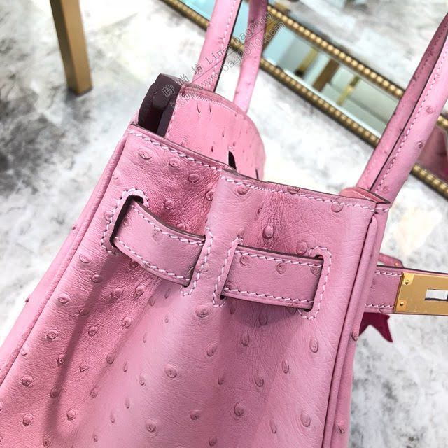 Hermes女包 愛馬仕Birkin30cm Hermes鉑金包 進口k級鴕鳥皮 手工蠟線縫製 Hermes鴕鳥皮手提女包  am1984